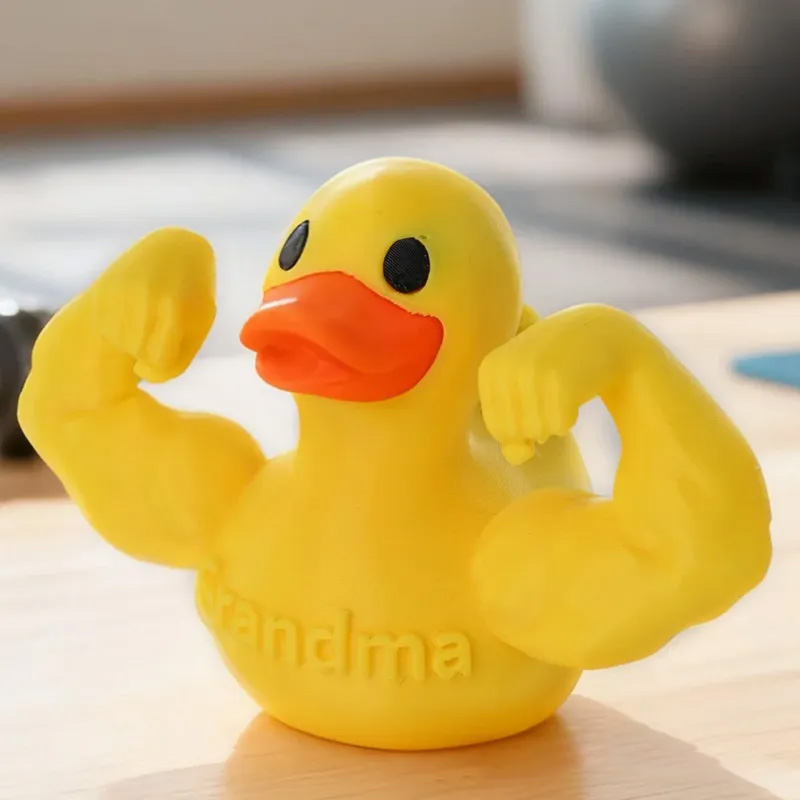 Personalized 3D Printed Funny Muscle Arm Duck with Name Desk Decor Birthday Gift for Friends Gym Rat Gym Lovers
