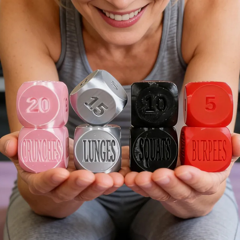 Personalized 3D Printed Exersize Workout Dice Set of 2 Unique Large 1.4" dice Excersize and Quantity Gift for Friends Gym Rat Gym Lovers