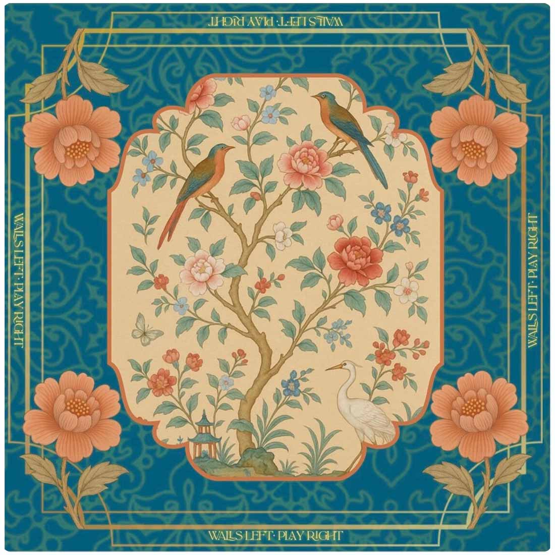 Teal Chinoiserie Mahjong Mat