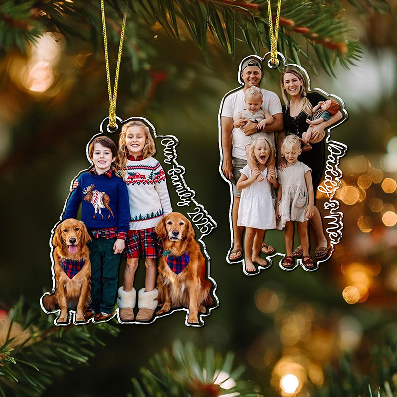 Personalized Acrylic Photo Ornament: Family Christmas 2026 Gift