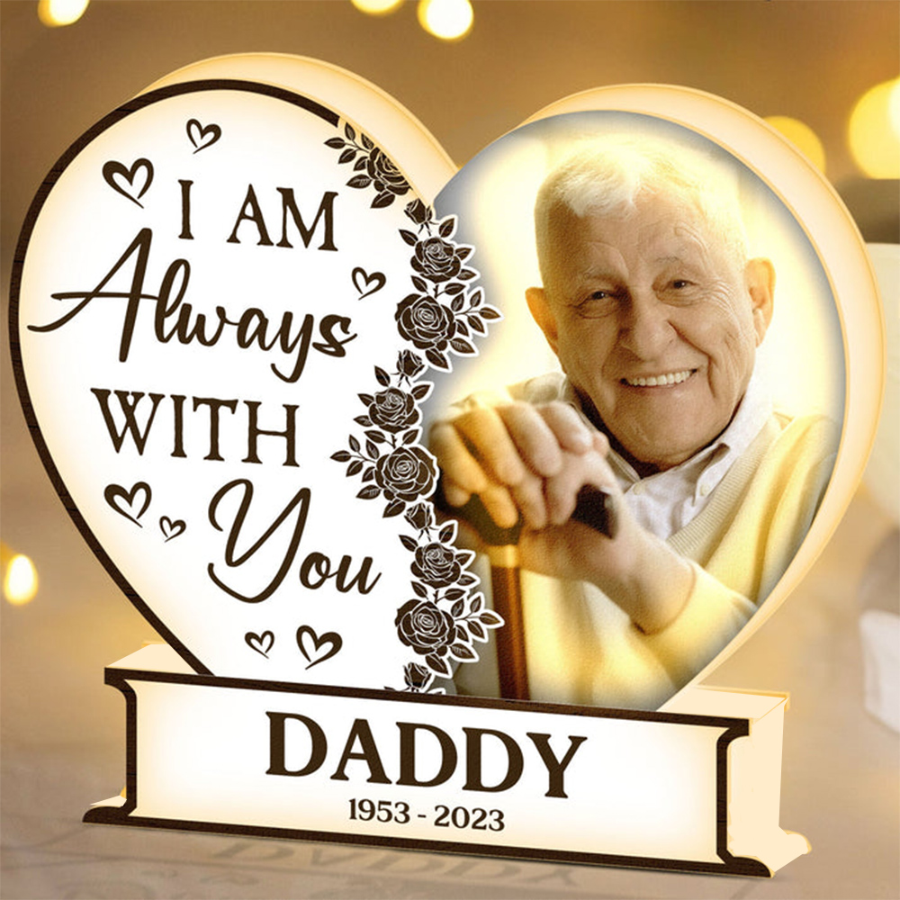 Personalized Photo Light Box I Am Always With You Heart-Shaped