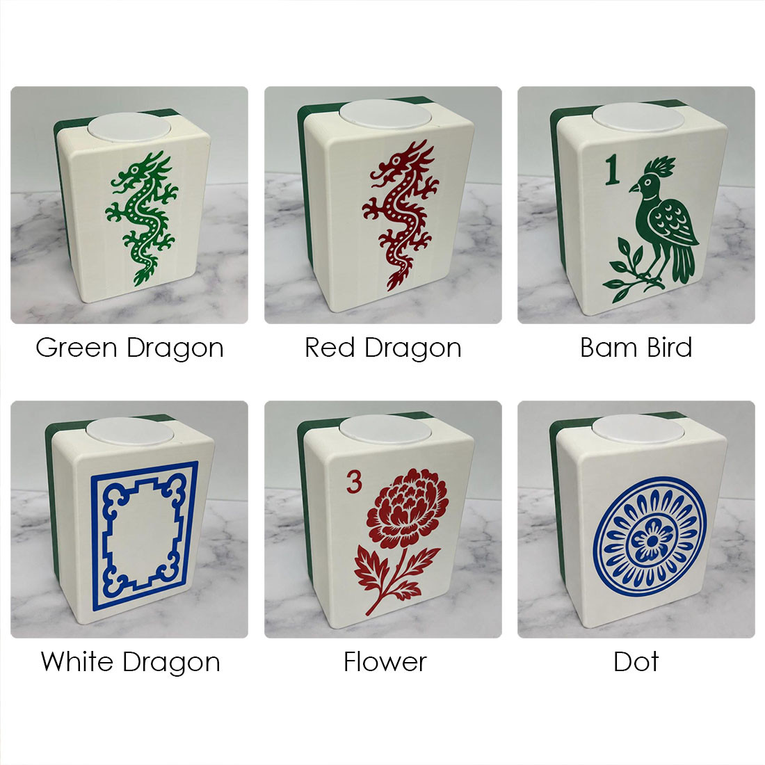 3D Printed Mahjong Joker Tile Plastic Vase Planter with Waterproof Insert
