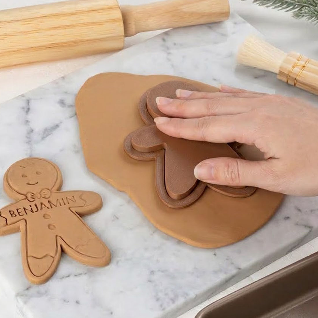 Personalized 3D Printed Snowman Elf Gingerbread Boy Girl Design Cookie Cutter Stamp with Name Christmas Housewarming Gift