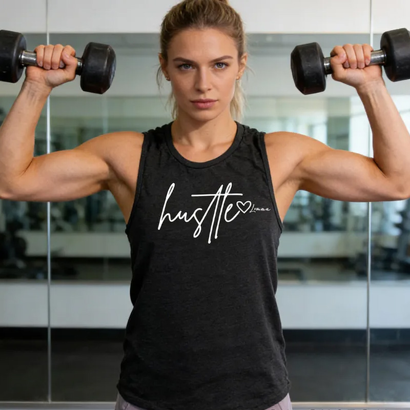 Personalized Hustle Muscle Tank Inspirational Workout Gym Top Gym Top Muscle Tank Inspirational Workout Gym Top for Gym Lover