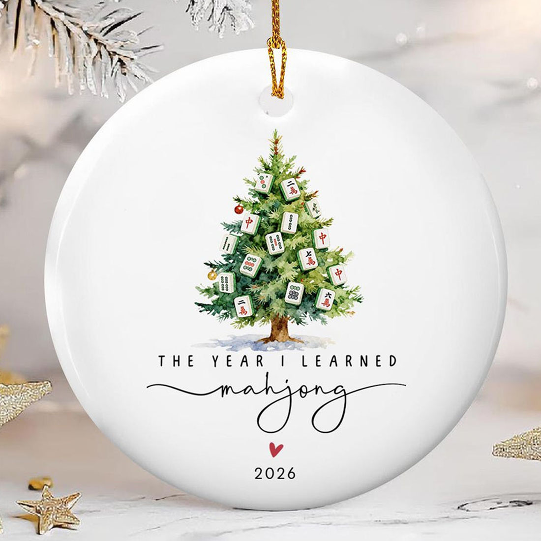 The Year I Learned Mahjong Custom Mahjong Ornament Funny Mahjong Group Gift