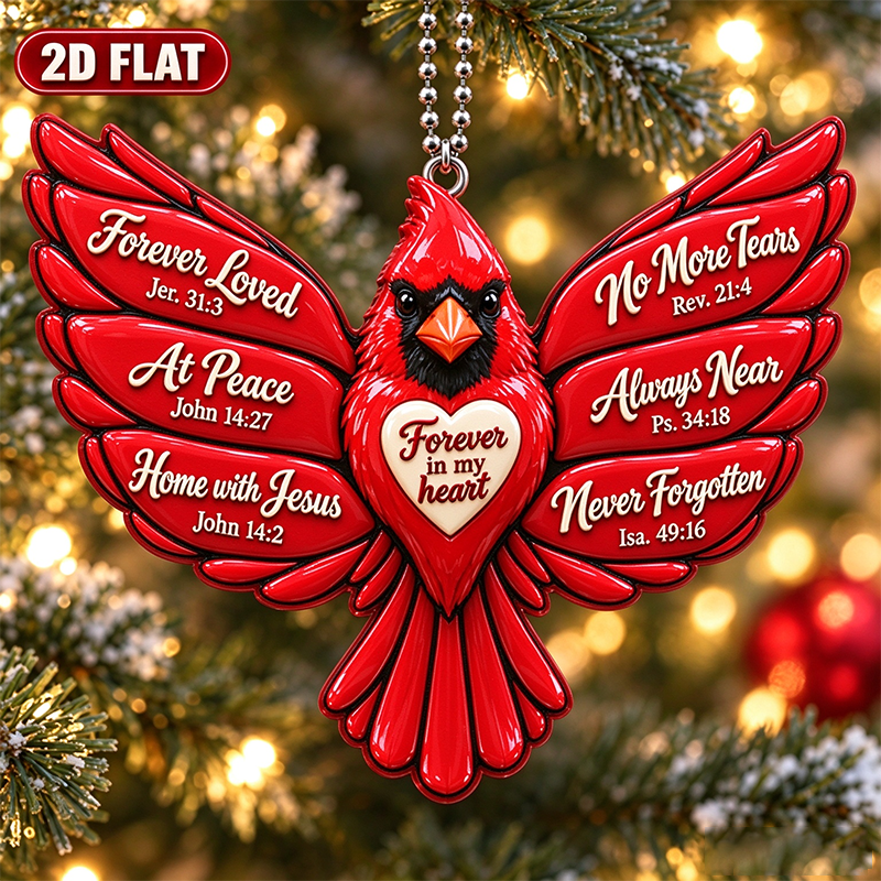Personalized Memorial Text 2D Flat Acrylic Ornament – Bible Verse Sympathy Gift For Loss