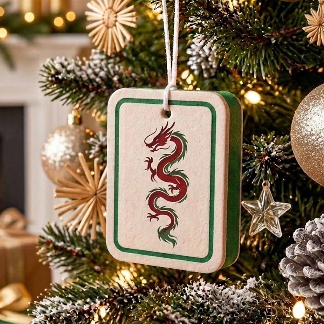 Mahjong Tiles Shaped Hanging Car Air Freshener Car Rear View Mirror Scent Ornament Gift for Mahjong Lover