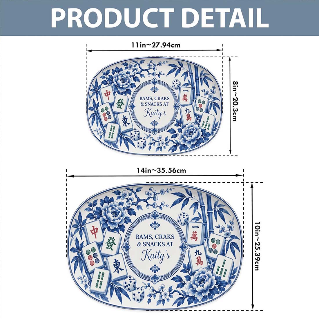 Personalized Mahjong Platter Custom Mahjong Dessert Plate Mahjong Serving Tray Mahjong Hostess Gift