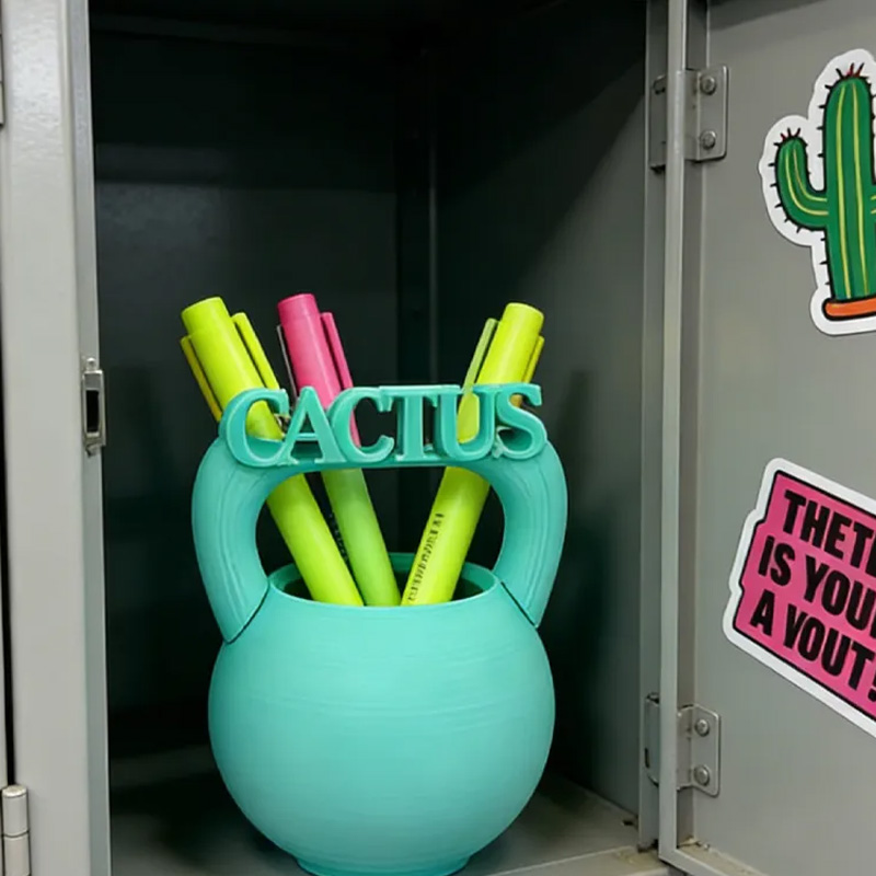 Personalized Multicolor 3D Printed Kettlebell Pen Holder with Name Stationery Storage Desktop Decor Birthday Gift for Boxing Lovers Athletes Gym Lover