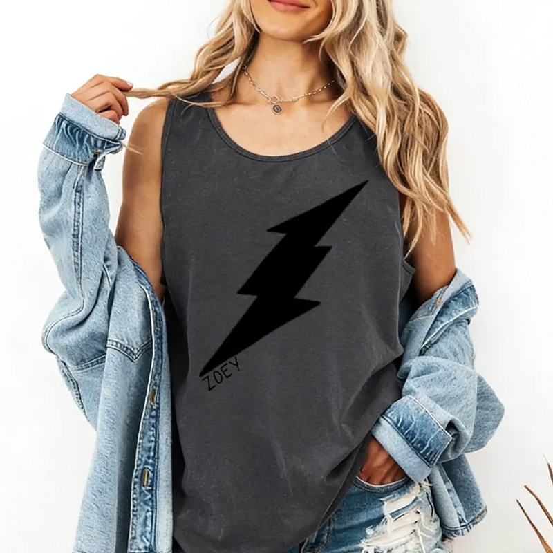 Personalized Gym Tank Tops Lightning Bolt Crop Top for Weightlifting or Fitness Motivation Gym Lover