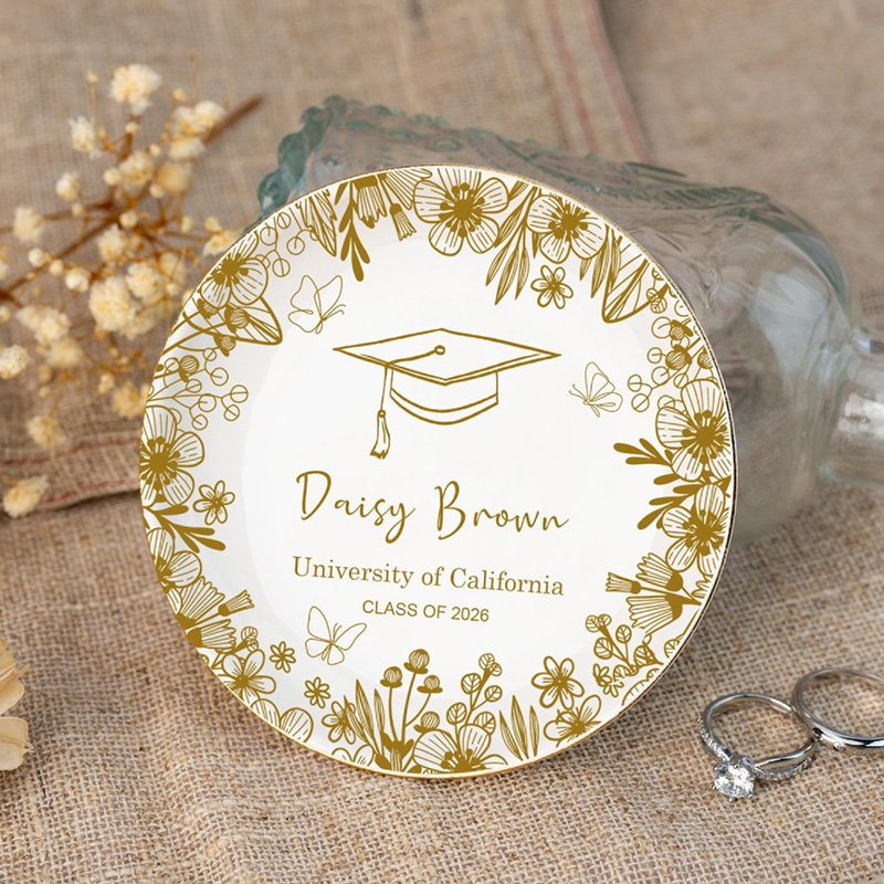 Personalized Graduation Ring Dish College Ring Dish Jewelry Dish for Grad,Graduation Gift For Her Toile De Jouy