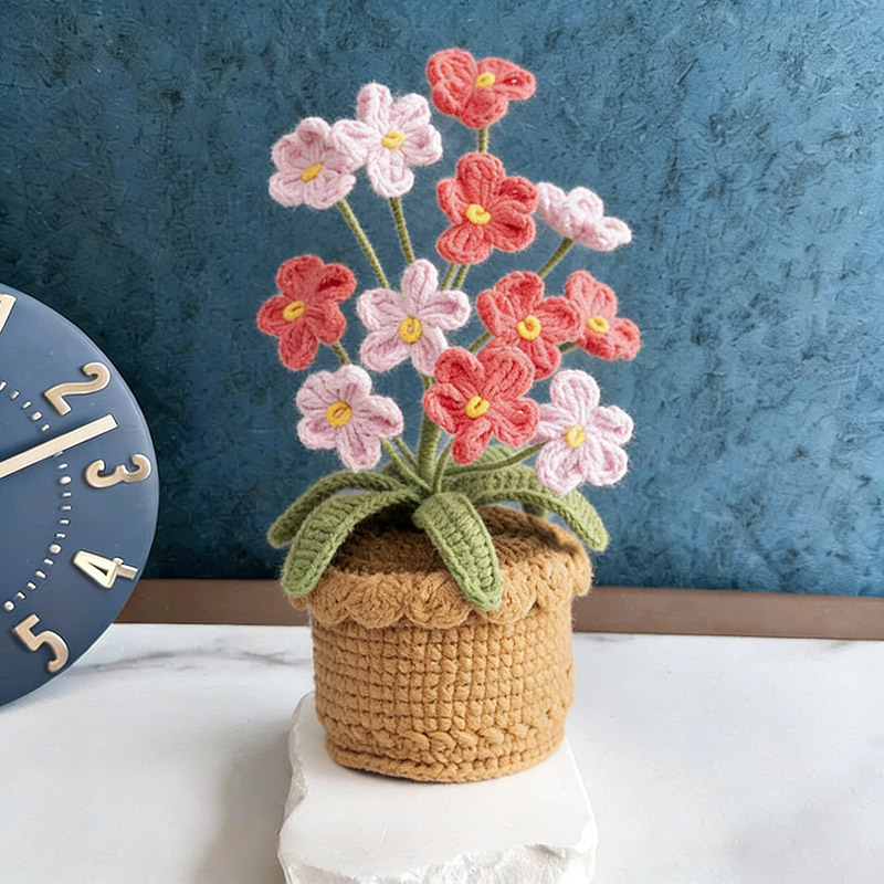 Mothers Day Gift Handmade Knitted Flower Pot Crochet Butterfly Orchid Plant Gift for Mom Grandma Mother's Day Gifts