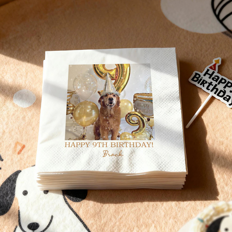 Personalized Cocktail Napkins for Birthday Party Decor Happy Birthday Napkins For All Ages Custom Photo Napkins with Text