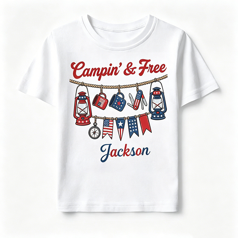 Personalized Campin And Free Patriotic Camping Lantern Tent Smores USA