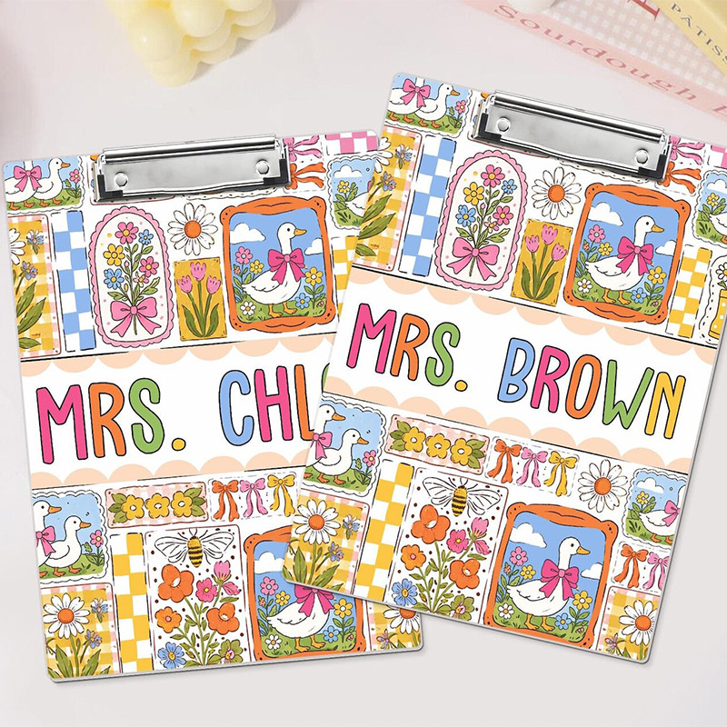 Personalized Silly Goose Teacher Clipboard Cute Classroom Gift Colorful Funny Office Supplies School Stationery
