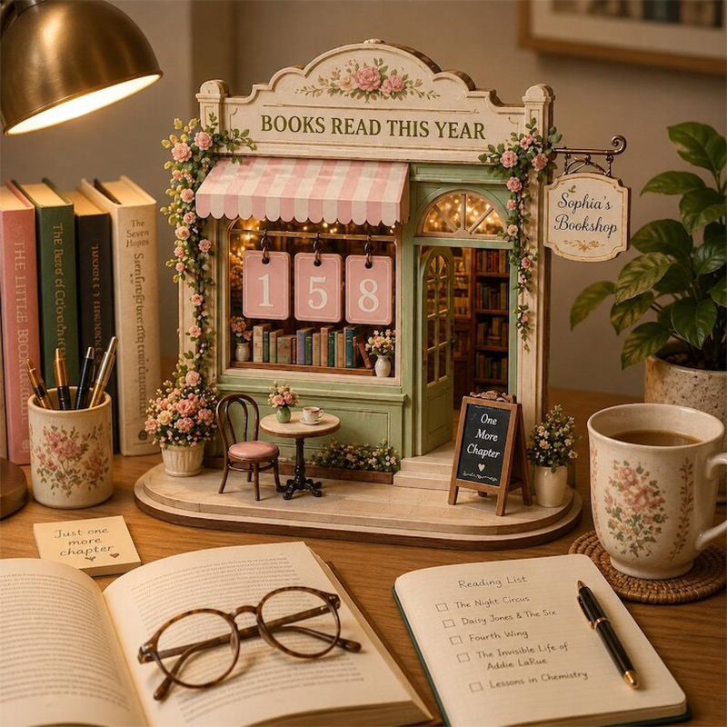 Personalized Books Read This Year Counter Vintage Book Read Tracker Floral Book Lover Gift