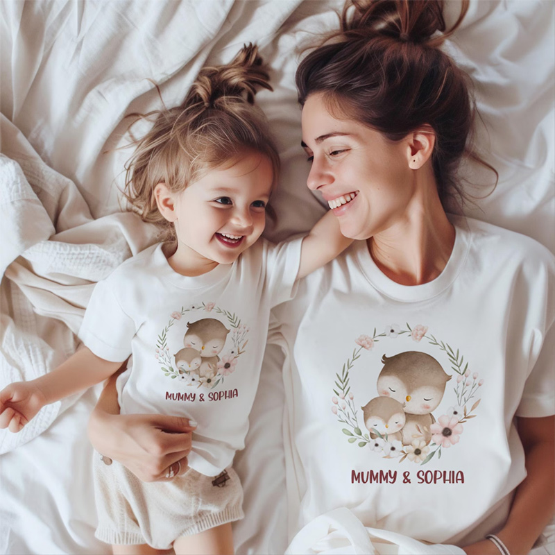 Personalized Mother and Baby Matching T-shirts - Gift for Mum Mothers Day Gift