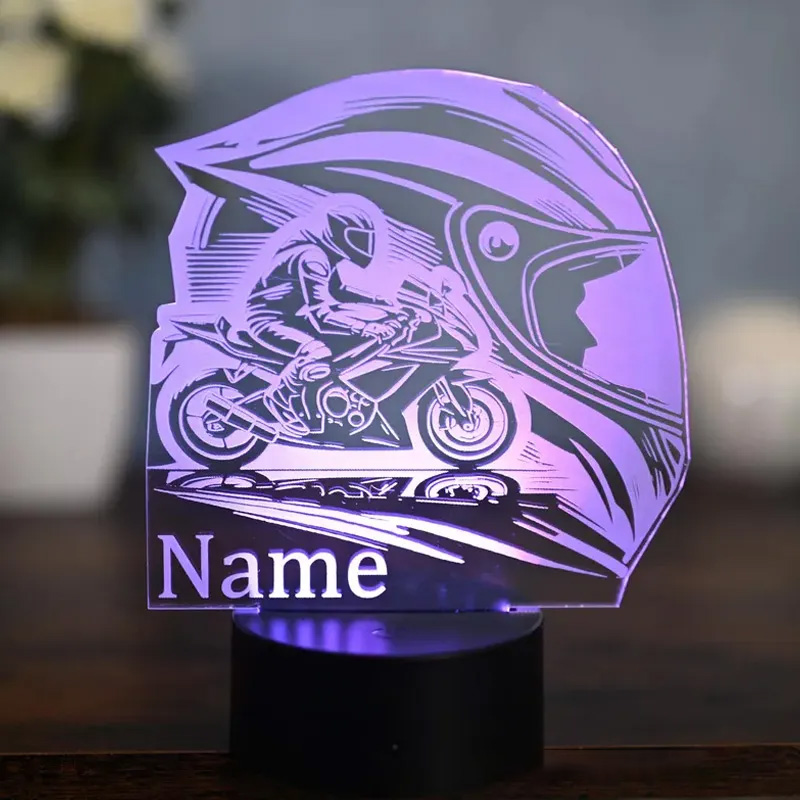 Personalized Custom Motorbike Dirt Bike Night Light LED Motorcycle Lamp Gift Idea for Fans and Enthusiasts