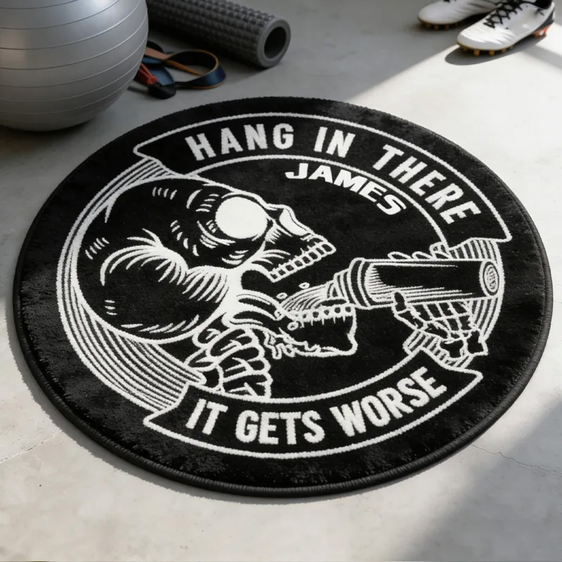 Personalized Gym Rat Funny Rug  Doormat and Workout Transform Gym Space with Custom Name Powerlifting Gift Funny Fitness for Fitness Gym Owner Lovers