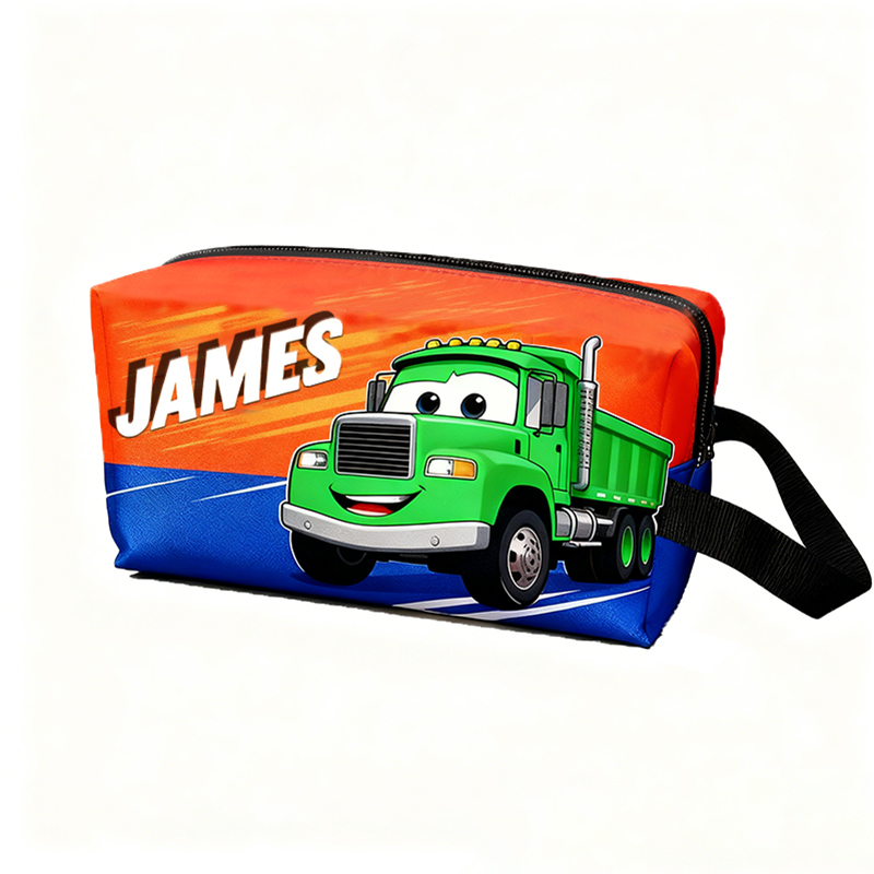Personalized License Plate Print Toiletry Bag Customizable Name or License Plate Number Gift for Kids Collectors