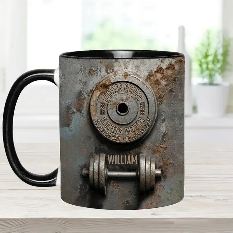 Personalized No Pain No Gain Mug with Funny Triathlon Mug Gift for Fitness Enthusiasts Bodybuilders and Gym Lovers