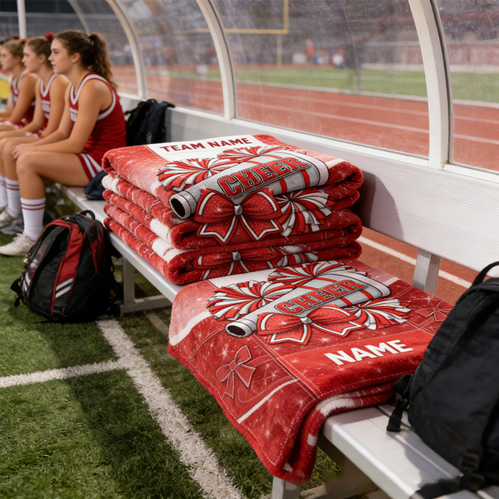 Personalized Cheerleading Blanket with Custom Name and Team Design