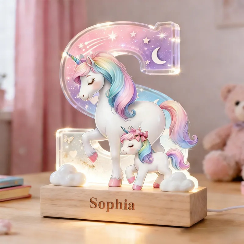 Personalized Horse LED Night Light Custom Graphic 3D Print 26 Letter Lamp for Room Decor Unique Birthday Gift for Girls Bedroom Decoration