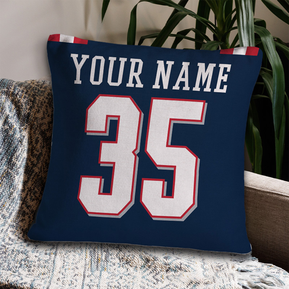 Personalized American Football and Rugby Jersey Throw Pillow with Custom Name and Number Design