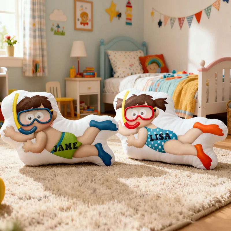 Personalized Diving Pillow Throw Pillow Graphic 3D Print Swimming Fitness Decoration Pillow Exercise Sport Pillow Female Swimmer Holiday Gift Custom Swim Pool Keepsake for Kids or Teens Swimming Lovers