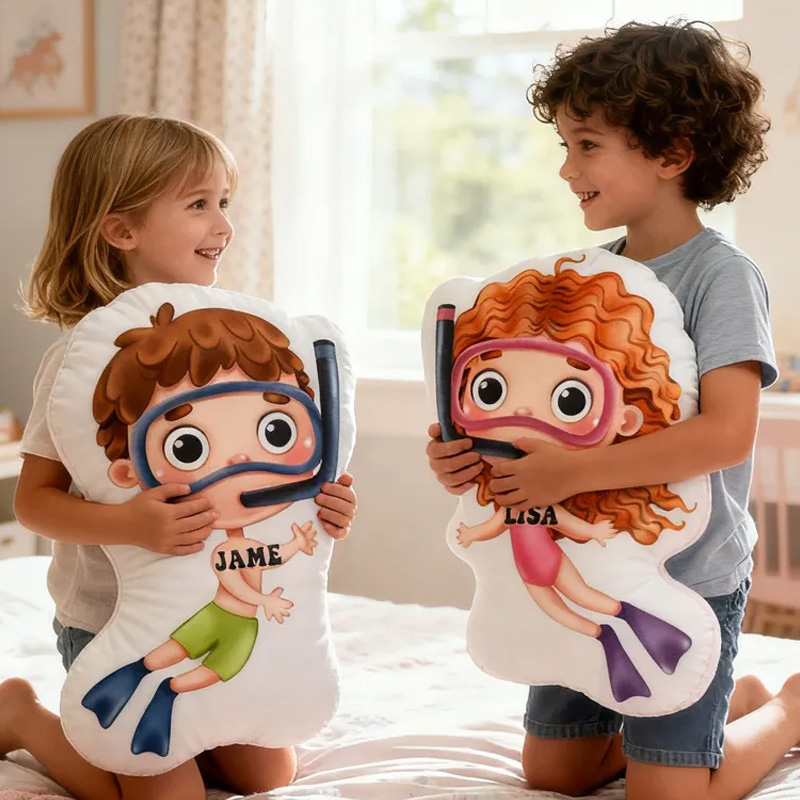 Personalized Diving Pillow Throw Pillow Graphic 3D Print Swimming Fitness Decoration Pillow Exercise Sport Pillow Female Swimmer Holiday Gift Custom Swim Pool Keepsake for Kids or Teens Swimming Lovers