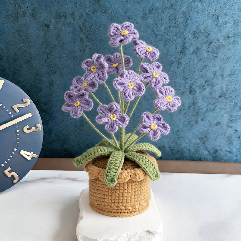 Mothers Day Gift Handmade Knitted Flower Pot Crochet Butterfly Orchid Plant Gift for Mom Grandma Mother's Day Gifts