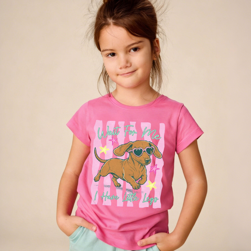 Wait For Me I Have Little Legs Dachshund Kids T‑Shirt  Funny Dog Tee Kids Shirts