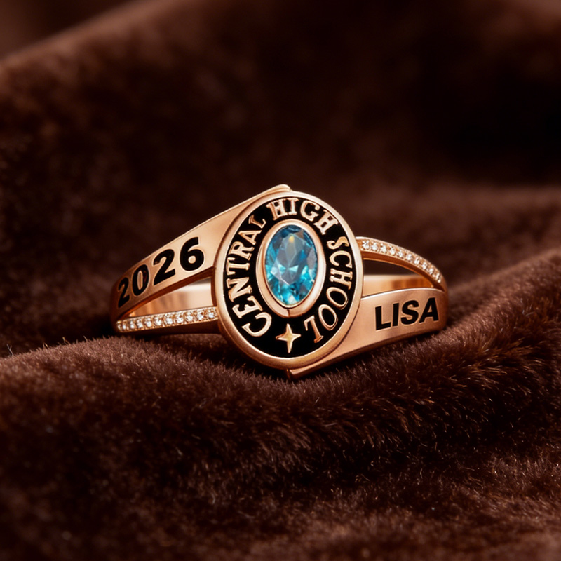 Personalized Class Rings for Men Women Custom Birthstone Name Graduation Ring Senior Rings Gifts for Graduates