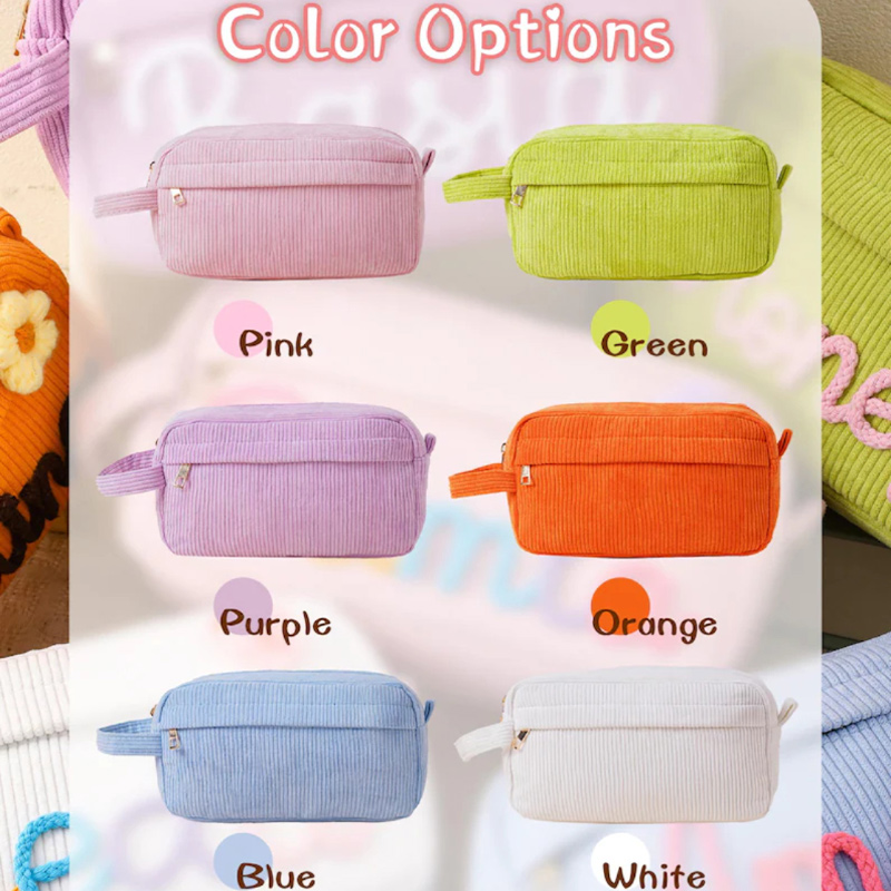 Personalized Corduroy Pencil Case Kid's Name Pencil Pouch Back To School