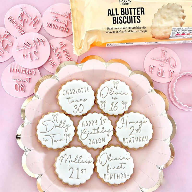 Personalized M&S Cookie Cutter Fondant Stamp Embosser Custom Biscuits Cupcake Topper M and S Birthday Baby Shower