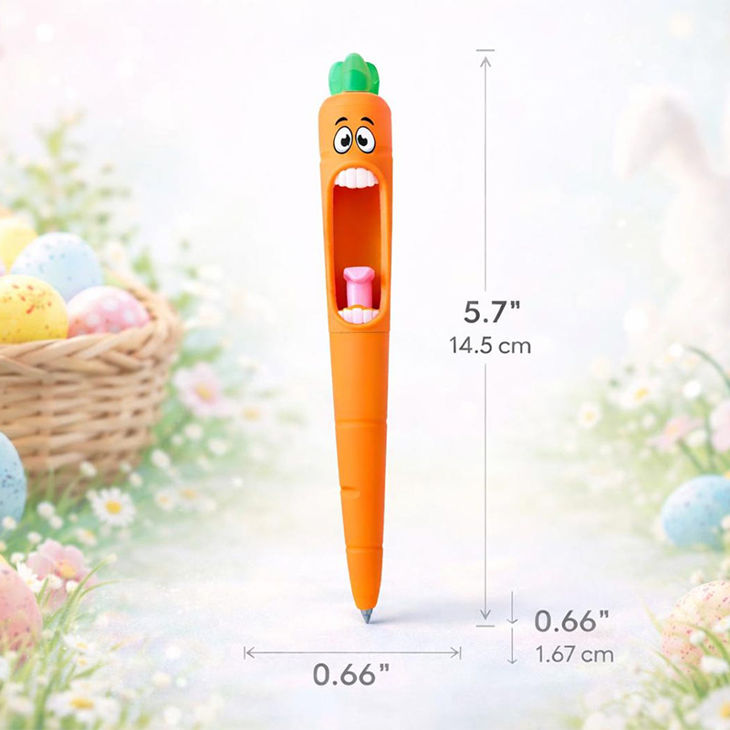 Kids Easter Basket Stuffer Funny Carrot Pen Black 0.5mm Easter Carrot Pen Easter Basket Filler Party favors for Boys Girls Easter Gifts