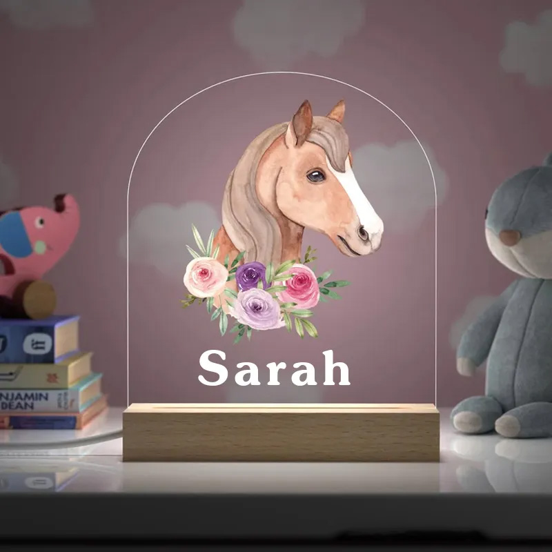 Personalized LED Night Light Horse Gifts for Girls Horse Riding Gifts Equestrian Night Light Lamp Horse Gifts Bike Lamp for Riding Lovers and Equestrian Lovers 