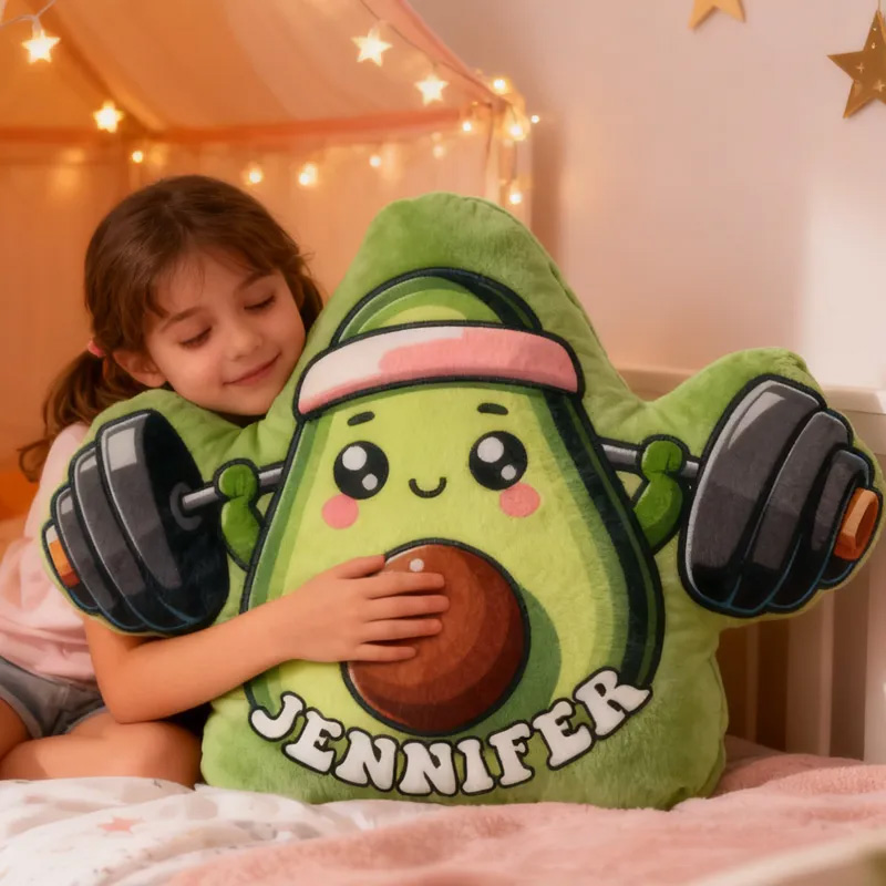 Personalized Avocado Weightlifting Throw Pillow Graphic 3D Print Trainer Fitness Planner Decoration Letter Pillow Exercise Sport Gym Sublimation Design Lift Heavy Shit Gym Rat Weightlifting Pillow for Kids Gym Lovers