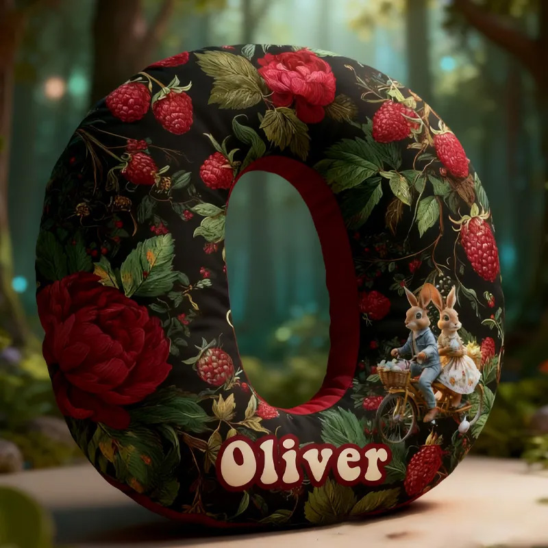 Personalized Floral Bicycle Letter Pillow Custom Name Festive Decor with Bicycle French Countryside Gifts for Family Graphic 3D Print Cycling Riding Lovers