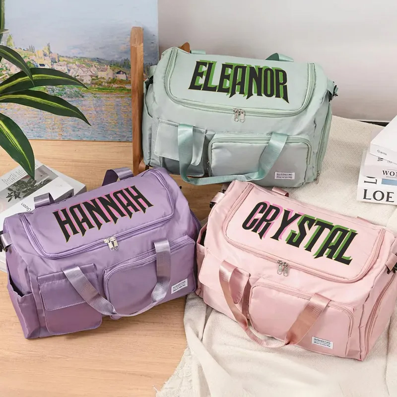 Personalized Duffle Bag Name Gym Bag with Shoulder Strap Multiple Compartments Birthday Christmas Gift for Fitness Lovers