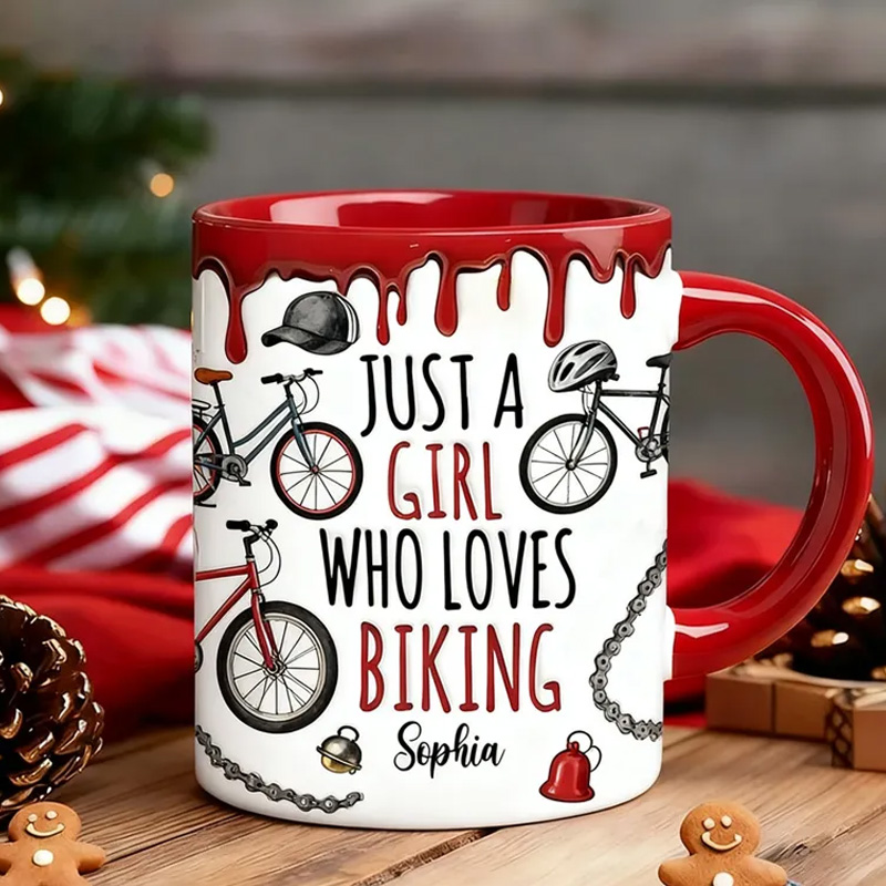 Personalized Just A Person Who Loves Biking Riding Mug Gift for Kid Cycling Lovers