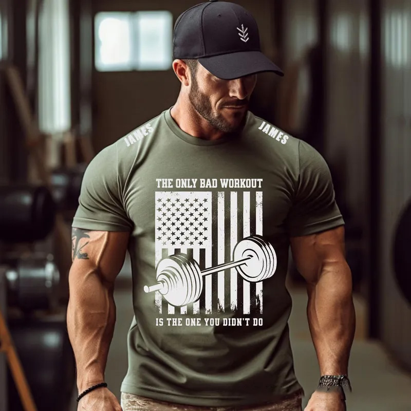 Personalized Gym Sublimation Classic T-Shirt Workout Weightlifting Workout Sayings for Fitness Gym Lovers