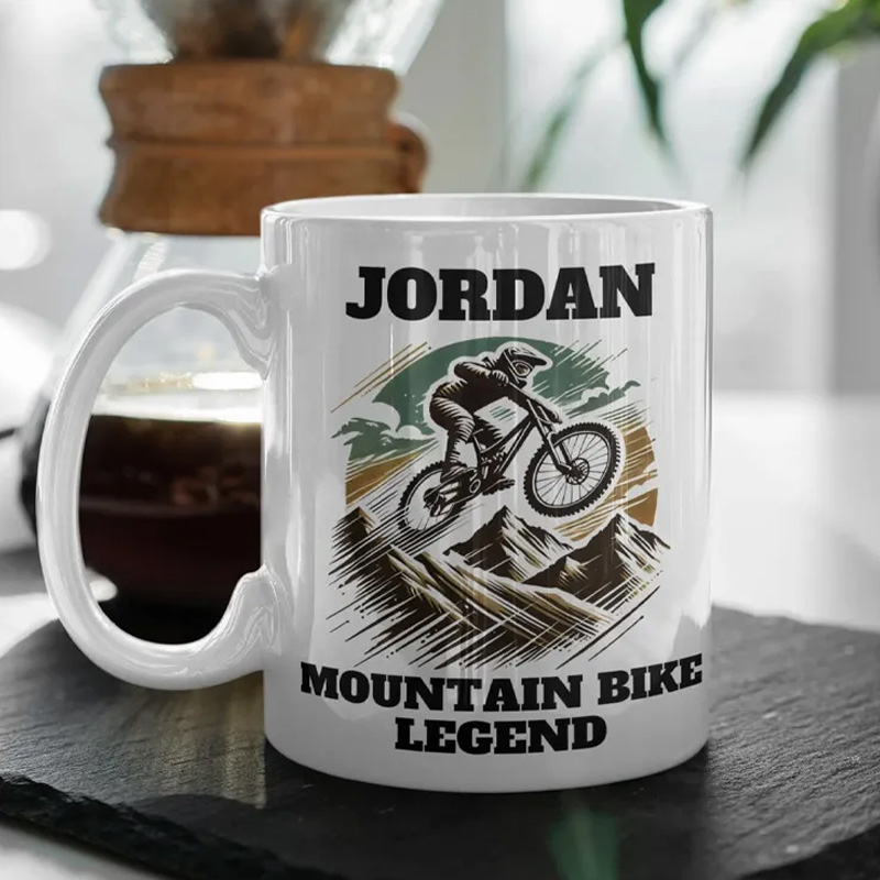 Personalized Mountain Bike Legend Mug Custom Gift for Cycling Enthusiasts Mountain Bike Mug