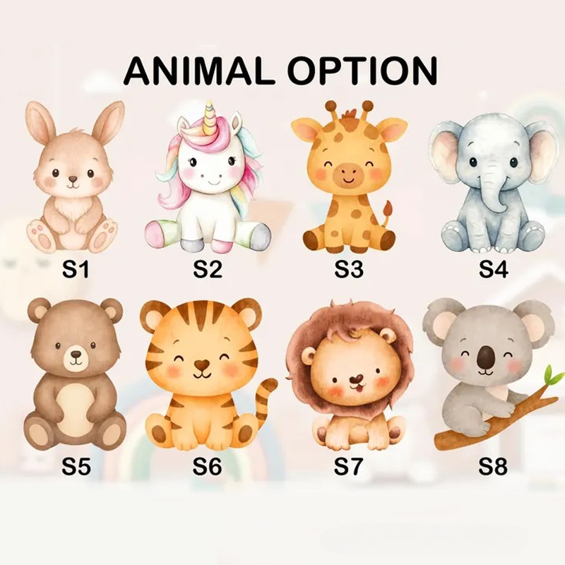 Personalized Animal Theme Custom Name Pink Blue Check Alphabet Letter Cushion Cute Rabbit 3D Print Pillow