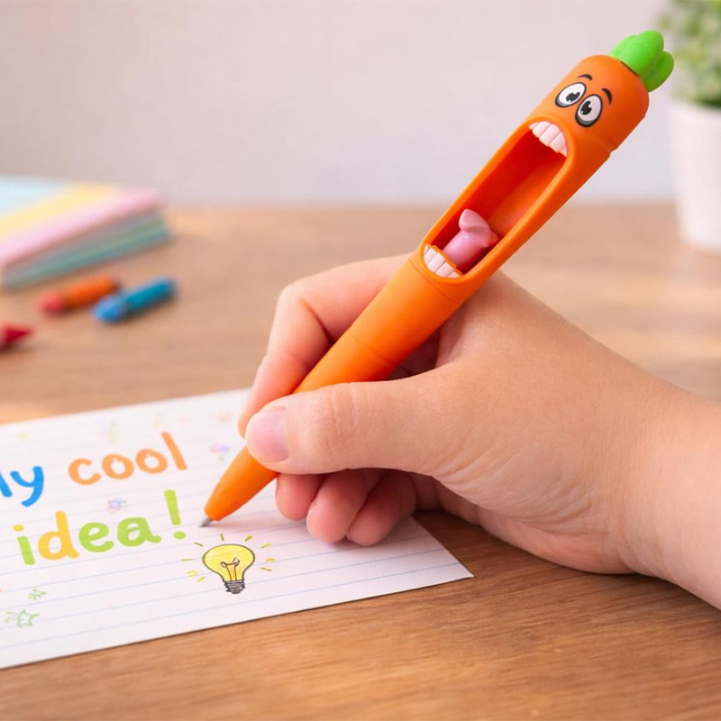 Kids Easter Basket Stuffer Funny Carrot Pen Black 0.5mm Easter Carrot Pen Easter Basket Filler Party favors for Boys Girls Easter Gifts