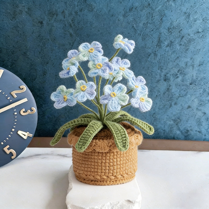 Mothers Day Gift Handmade Knitted Flower Pot Crochet Butterfly Orchid Plant Gift for Mom Grandma Mother's Day Gifts