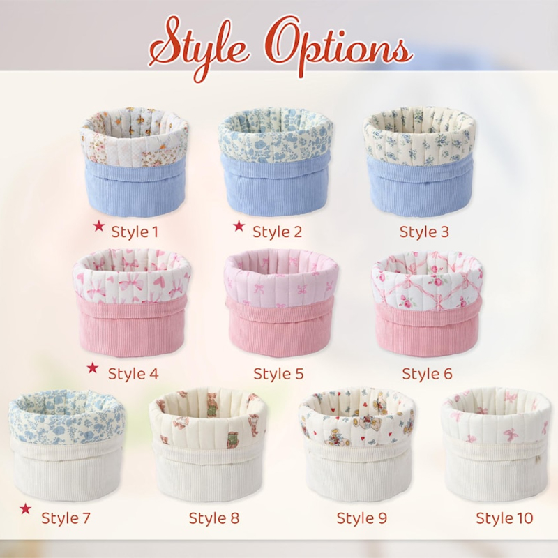Personalized Seersucker Nursery Storage Basket Name Embroidered Baby Room Organizer Toys Wipes Caddy Makeup Bag Diaper Bag