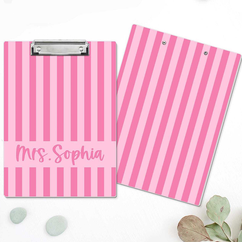 Personalized Teacher Clipboard Custom Name Vertical Stripe Clipboard Cute Classroom Gift Appreciation Gifts