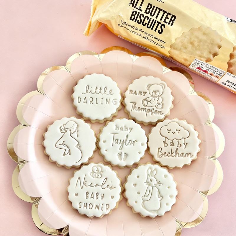Personalized M&S Cookie Cutter Fondant Stamp Embosser Custom Biscuits Cupcake Topper M and S Birthday Baby Shower