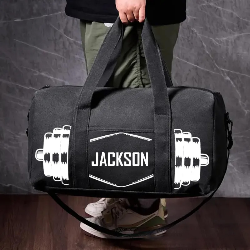 Personalized Canvas Duffle Bag for Fitness Weightlifting Duffel Bag Gym Bag Gym Lovers